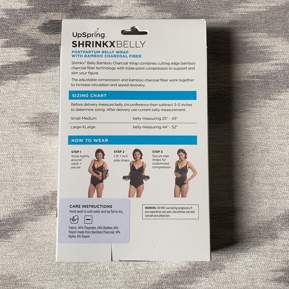 UpSpring ShrinkxBelly Charcoal Postpartum WrapS/M - Picture 3 of 4